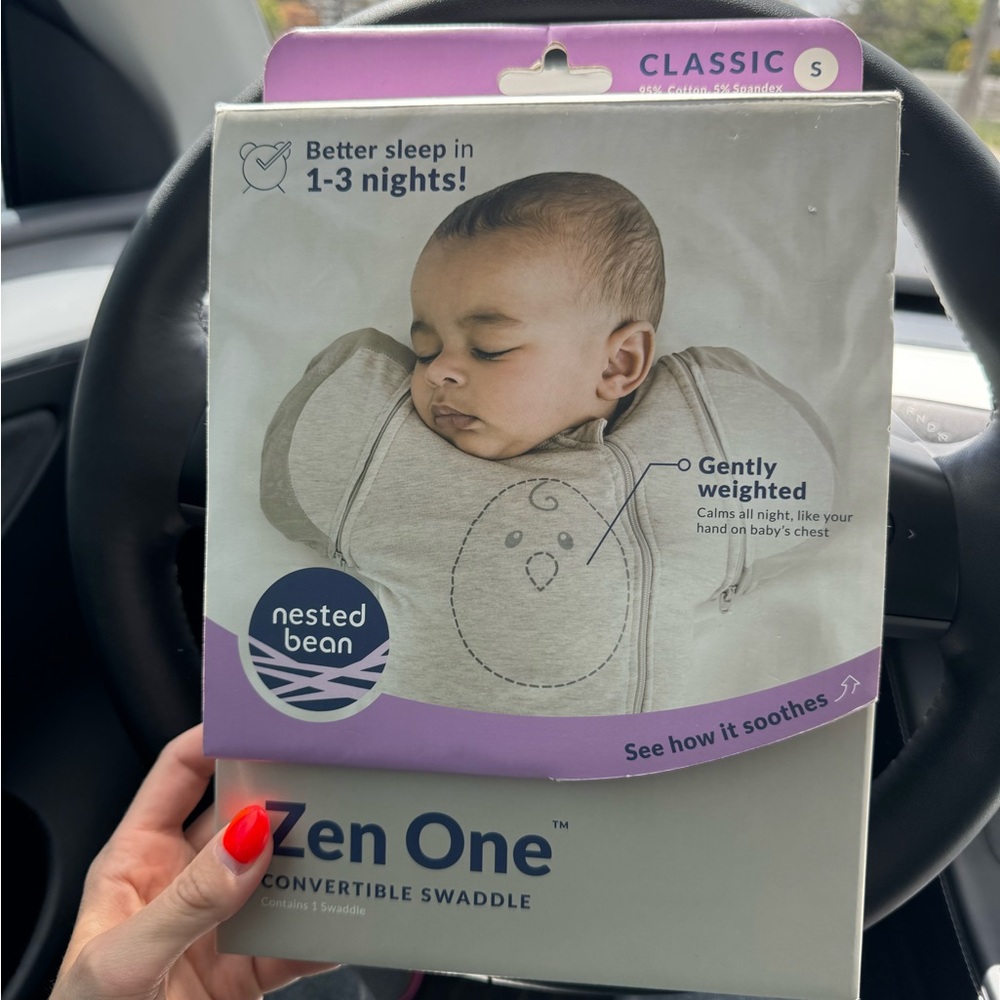 Navy nested bean zen one swaddle